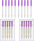 YICBOR Sewing Machine Needles, Universal Regular Point Flat Shank Sewing Needles HAX1 130/705H Compatible with Singer, Brother, Janome, Pfaff and Other Brand Sewing Machine (Purple Size 14-2pack)