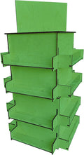 TORCHED DISPLAYS 4-Sided Rotating Display Stand - Craft Shows, Trade Shows, Markets - Small & Medium-Sized Items like Stickers, Postcards, Coasters, Note Pads, Napkins, Easy to Assemble (Green)