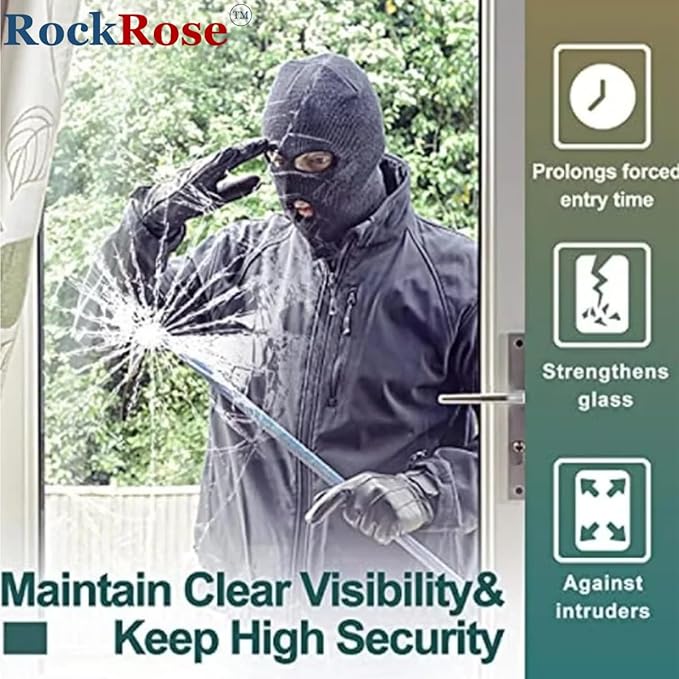 UV 99% Security and Safety 4 Mil Clear Window Film Shatterproof Anti Shatter Tempered Glass Film for Home and Office Windows (Clear, 36 in x 10 FT)