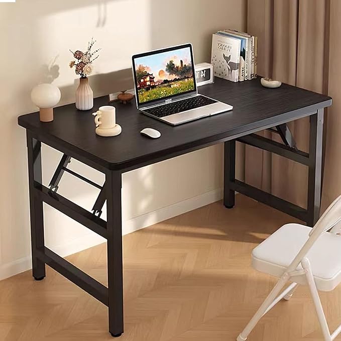 31.5 Inch Foldable Desks for Small Spaces,Foldable Desk No Assembly,Small Table for Bedroom,Black.