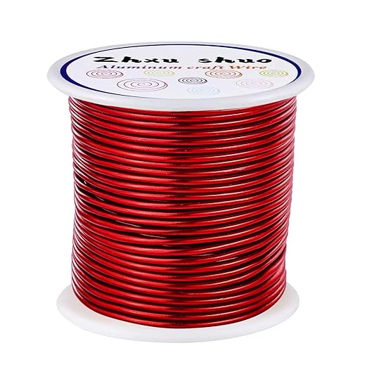 12 Gauge(2mm) Aluminum Wire 35 Yards Anodized Metal Wire for Bonsai Armature Crafting Sculpting Jewelry Craft Making Beading Floral (Red, 12 Gauge)