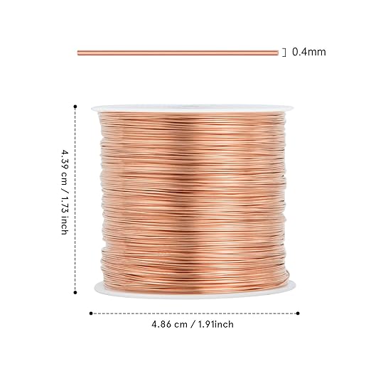 Cadikez 26 Gauge Rose Gold Plated Brass Jewelry Making Wire 100M/0.4mm Soft Metal Wire Bulk for Jewelry Making
