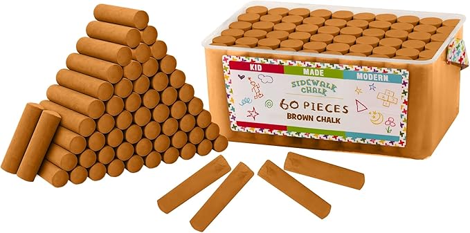 Kid Made Modern 60 Count Pack of Sidewalk Chalk – Brown