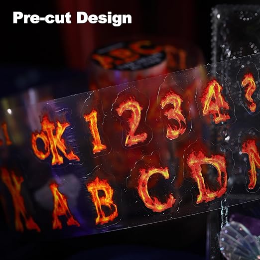 4 Rolls Fire-Themed PET Tape Set, Waterproof Pre-Cut Stickers for Journaling, Scrapbooking, DIY Crafts, Phone Case Decoration, with Decorative Clip