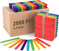 WISYOK 2000 Jumbo Rainbow Popsicle Sticks - 6 Inch Wooden Rainbow Craft Sticks, Great for DIY Craft Creative Designs and Children Education, Home Art Projects