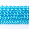 32pcs 12mm Topaz Blue Crystal Glass Beads Round Loose Spacer Beads for Jewelry Making DIY Bracelet Necklace Healing Power Stone