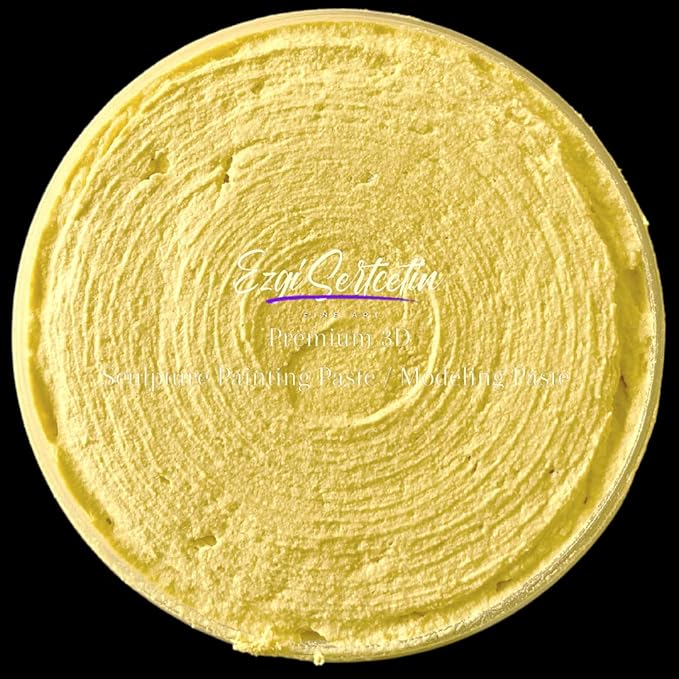 3D Sculpture Painting Paste|Texture Paste|Decor Plaster|Ready to Use|Ideal for Artwork|Stencil|Flowers|Texture|Art Relief| 6 oz (Cantaloupe Yellow)
