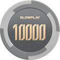 SLOWPLAY Godel Clay Poker Chips, 14 Grams Heavyweight Clay Composite, 40mm Large Chips in Bulk, Pack of 50 with Denomination of 10000