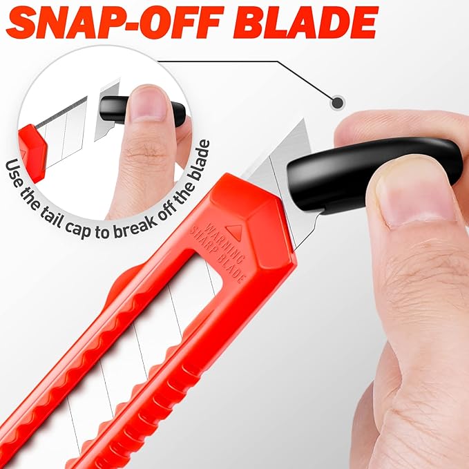 DIYSELF 14 Pack Box Cutter Retractable, Box Cutter Knife with 18mm Wide Utility Blades, Sharp Utility Knife Retractable, Box Cutters for Office, Home, Arts Crafts, Hobby, Cardboard, Paper