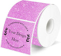 Square Thermal Labels Stickers 2" x 2", Holographic Thermal Stickers Labels, Waterproof Glitter Direct Thermal Printer Label for Small Business- Holographic Pink
