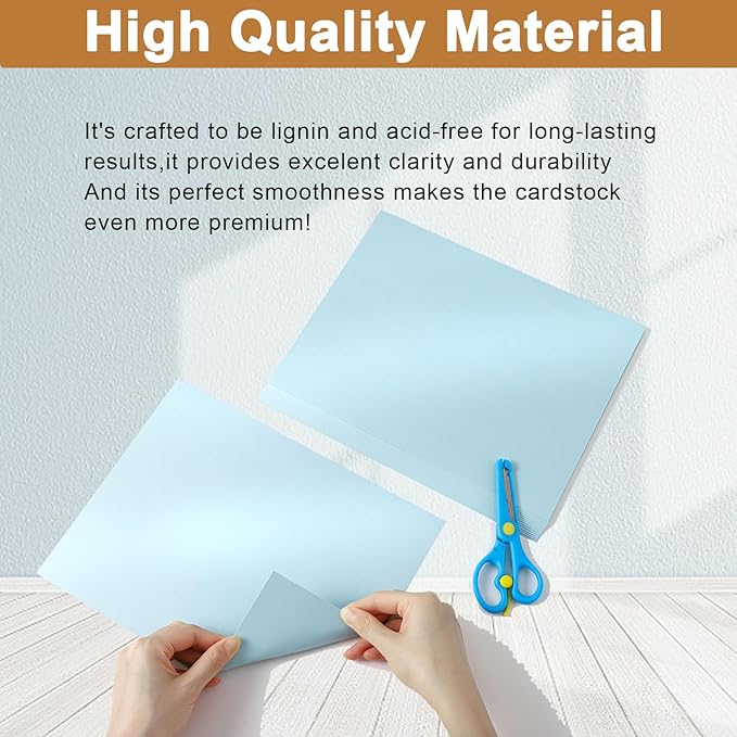 40 Sheets Blue Shimmer Cardstock 8.5 x 11 Metallic Paper, 75lb light blue Card Stock Craft Paper for DIY Card Making, Thank You Cards, Invitations, Anniversary Cards, Birthday
