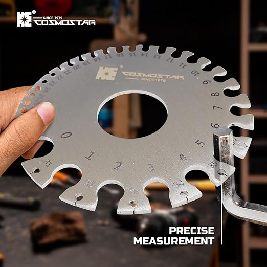 Cosmostar 2 Pcs Stainless Steel Welding Gauge Set – Wire & Metal Sheet Thickness Gauge, 25-3,000 um Wet Film Comb + Dual-Sided Round Wire Cable Gauge for Welding Material & Sheet Measurement