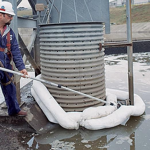 PIG Oil Boom - Oil-Only Absorbent Boom - 4 Pack - 5" x 10' Boom - Absorbs up to 6 gallons per Boom - BOM405