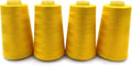 Tortoise 4 Cones of 3000 Yards Each Spool Thread for All Purpose, Serger, Overlock, Quilting, Sewing Machine - 100% Polyester - 40S/2 Yellow