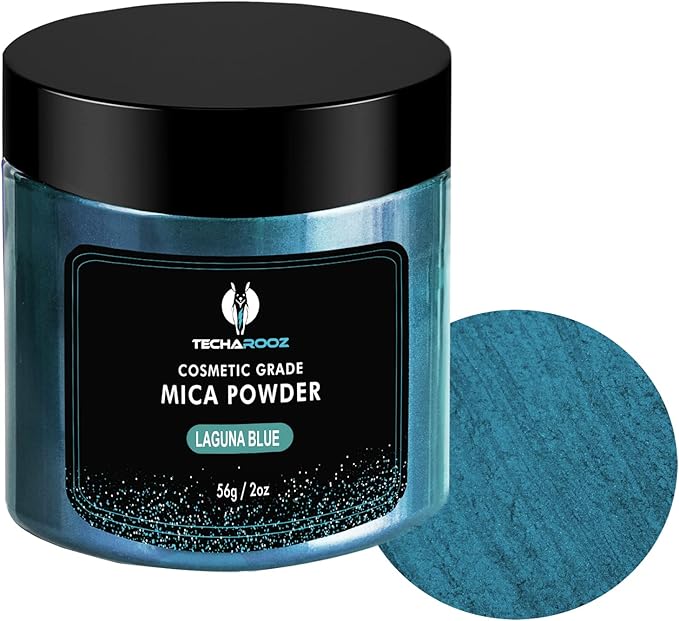 Laguna Blue Mica Powder for Epoxy Resin 56g / 2oz. Jar - Techarooz 2 Tone Resin Dye Color Pigment Powder for Lip Gloss, Nails, Colorant for Slime Bath Bombs Soap Making & Polymer Clay