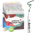 Arrtx 90 Colors Paint Markers, Acrylic Paint Pens for Artists Adults Coloring Drawing - Extra Brush Tip for Rock Painting, Wood, Canvas, DIY Crafts Making Art Supplies