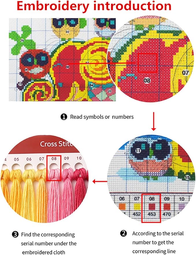 Joyhoor Cross Stitch Kits for Beginners Stamped Cross-Stitch Supplies Needlework preprint Embroidery Kits for Adults DIY Needlepoint Kits Embroidery Patterns 11CT-Colorful Dandelion 18x18 inchs