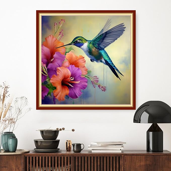 Dimxvean Cross Stitch Kits for Adults - Hummingbirds 18x18 inch