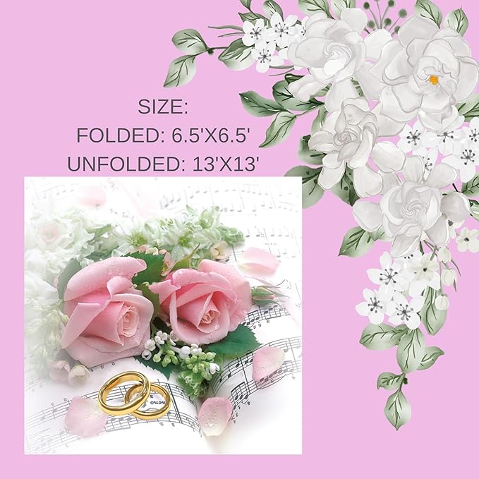 20-ct 13x13 Flowers Paper Luncheon Decoupage Napkins, 3-Ply Servilletas Printed Flower Bouquet Roses Wedding Napkin for Art, Dinner and Party, Disposable Napkins Decor