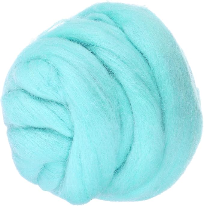 PATIKIL Wool Roving Yarn, 250G/8.8OZ Felting Wool Pure Roving Yarn, Sky Blue