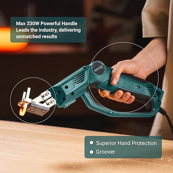 WINONS Hot Knife Foam Cutter Tool with Groover - 300W, Styrofoam Cutter WFC0012 with Numbered Temperature Controller - 710°C Max. Temp, Hot Wire Cutting Tool for all Kinds of Projects (Kit of 11)