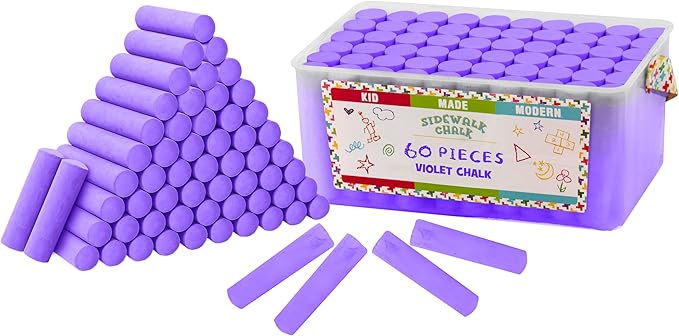 Kid Made Modern 60 Count Pack of Sidewalk Chalk – Violet
