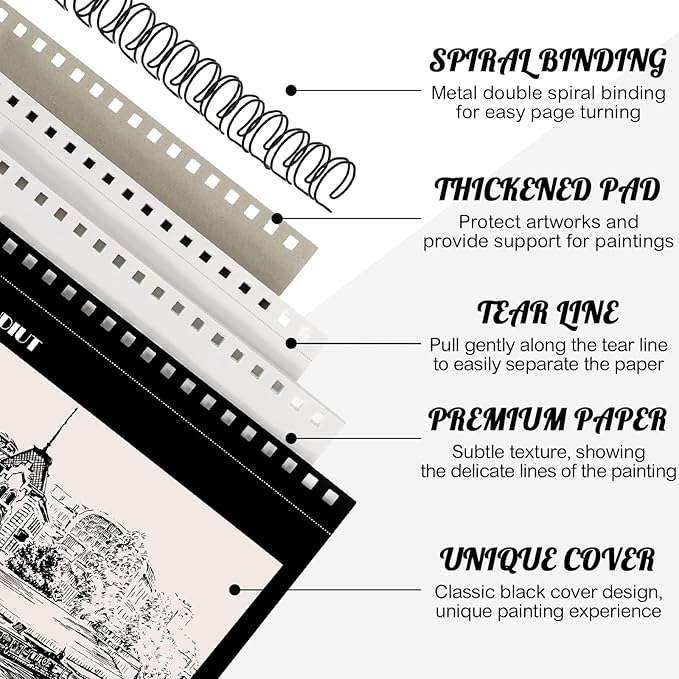 12 Pack Sketch Book, 8.5 x 11Inch Sketchbook, 68lb/100gsm Top Spiral Bound Sketch Pad, Acid Free Art Supplies Drawing Painting Sketching Paper for Teens Adults Artists (30 Sheets Each)