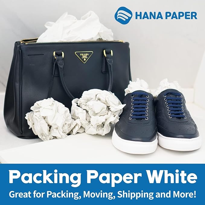 HANA PAPER 30.5" x 17" Large Size (150 sheets, 5.5lb) Packing Paper Sheets for Moving, A grade of Newsprint paper for wrapping, storage, shipping. Box packaged. Ideal for wrap dish, glassware.