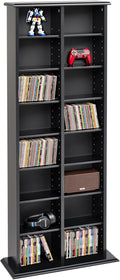 Prepac 2 Column Tall Cabinet Media Storage, 22" Wide, Black