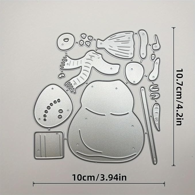 Festivals Metal Cutting Die for Scrapbooking, Christmas Cut Stencils for DIY Scrapbook Photo Album Decorative Paper Card, Card Making Supplies, Embossing (Snowman 4.2 x 3.9 in)
