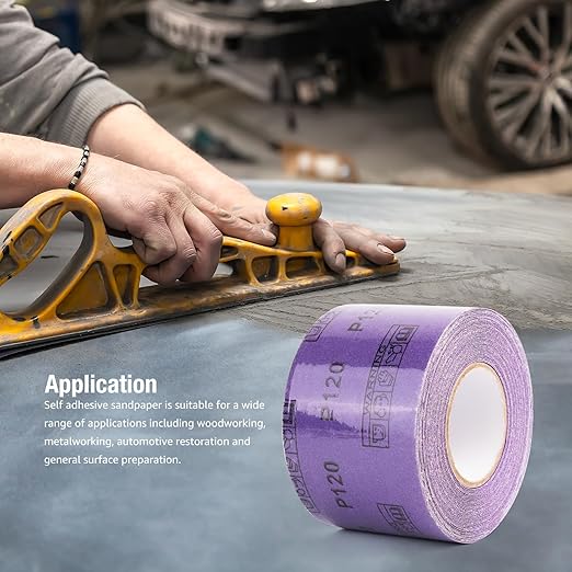 1000 Grit PSA Purple Film Ceramic Sandpaper Roll, 2-3/4" Wide Continuous 20 Yard Longboard Sanding Roll Wet Dry Sanding Blocks Self Adhesive Sticky Back Sanding Sheets for Woodworking Automotive