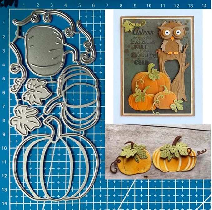 Lapoo Halloween Metal Cutting Die for Scrapbooking, 3D Backgrounds Frame New Cutting Dies DIY Album Card Making Decor Paper Metal Die Cuts Party Wedding Decorations (Halloween Pumpkin 5.6 x 2.6 in)