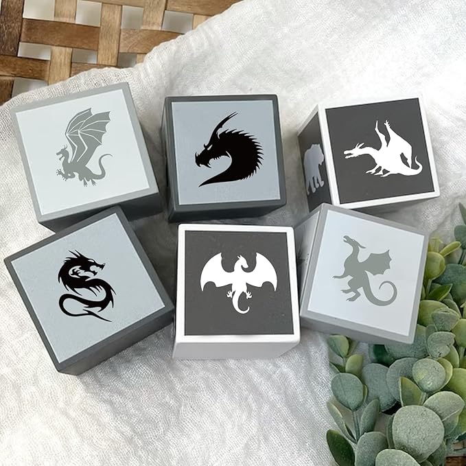 Small Stencils for Painting on Wood Reusable, 3 Inch Reusable Stencil for Craft Ornament Paint Template Stencils for Wall Card Rock Wood Signs Coasters Canvas Home Decor (Dragon)