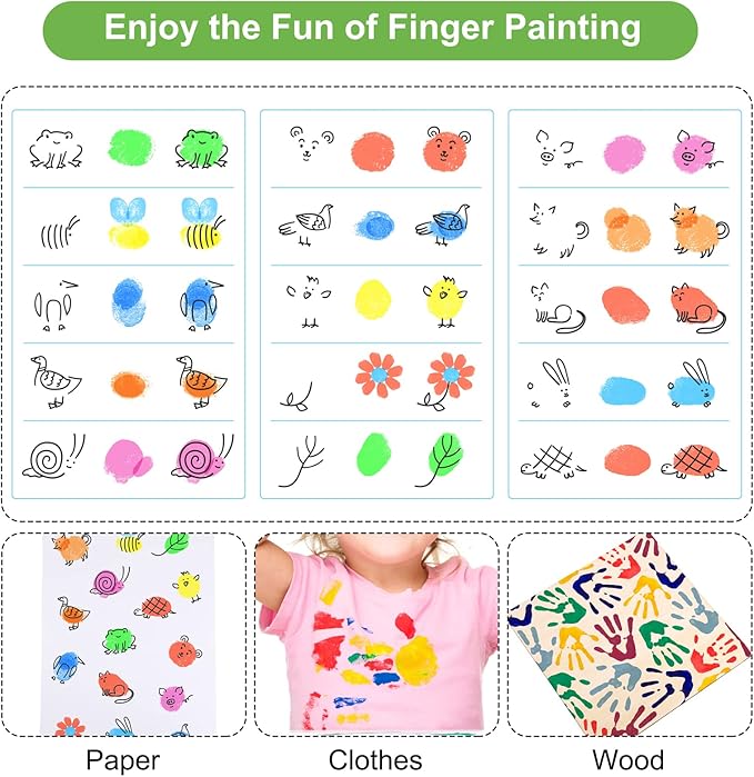 Aodaer 16 Pack Round Craft Ink Pad 7 Inches Rainbow Fingerprint Ink Pad Washable Painting Ink Pad Color Stamps Partner for DIY Wood Fabric, Projects, Rubber Stamps