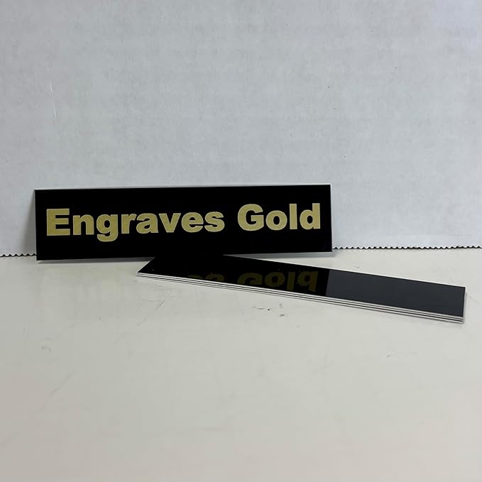 Blank Metal Plates for Laser Engraving - 4 Pack | Aluminum Sheets 0.020" Thick | CO2, Diode, Fiber Laser Compatible | Multiple Sizes & Colors (Black (engraves gold), .75x3 inch)