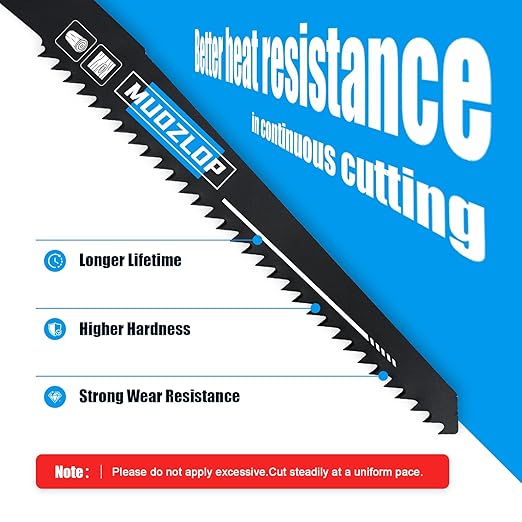 10Pack 6 inch Reciprocating Saw Blades Set,6TPI High Carbon Saw Blades, Woodcutting Saw Blades with Organizer Case (10, 6TPI/150mm)