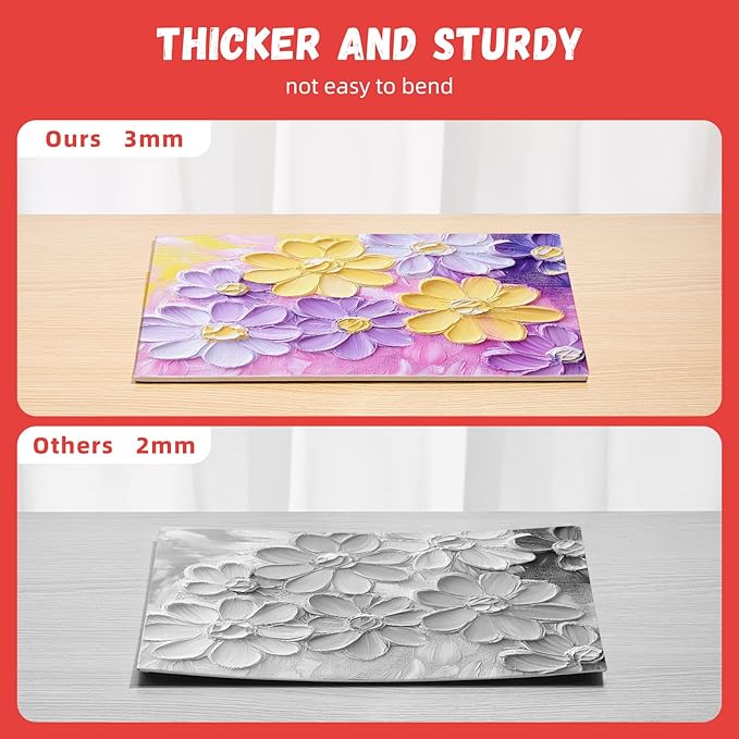 Simetufy Canvas Boards for Painting, 8 x 10 Inch Blank Panels, 100% Cotton for Acrylic & Oil Paints (80 Pack)