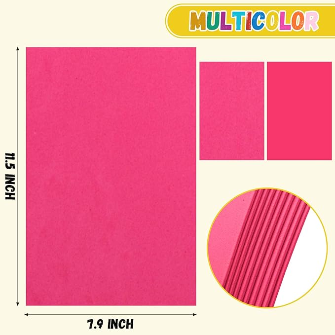 10 Pack Foam Sheets Craft 8 x 12 inch, Eva Color Foam Paper for Art Crafts Projects, Classrooms Scrapbook Gift DIY Cutters Card Party Decoration (Peach Pink)