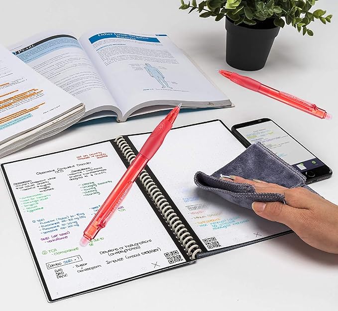 Aozora Erasable Pens Click Fine Point 0.7 mm Retractable Erasable Gel Pens for Completing Sudoku and Crossword Puzzles 12 Pack (Red)