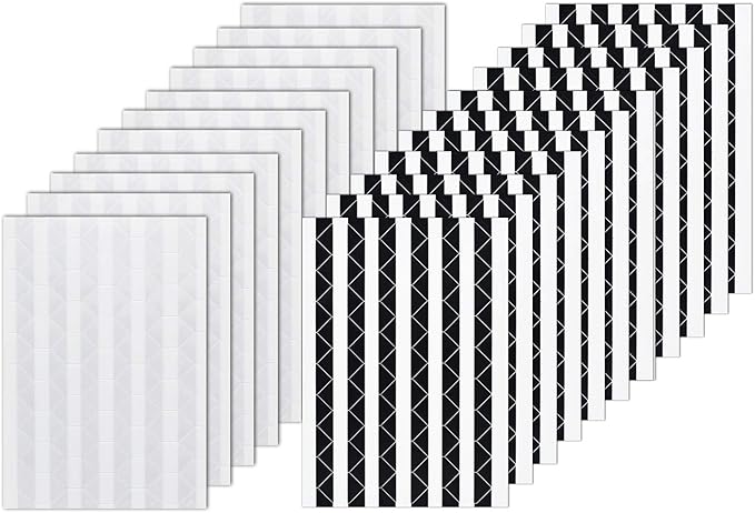 VIPbuy 2244 Count Photo Mounting Corner Stickers Self Adhesive for Scrapbooking Photo Album Diary DIY Craft, 22 Sheets (Black & Clear)
