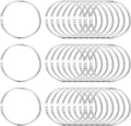 PATIKIL 2.5" x 2.8" Loose Leaf Binder Rings, 30 Pcs Metal Book Rings Nickel Keychain Ring for Paper Index Cards Flash Card Notebook Rings Office Home Book Binder, Silver Tone