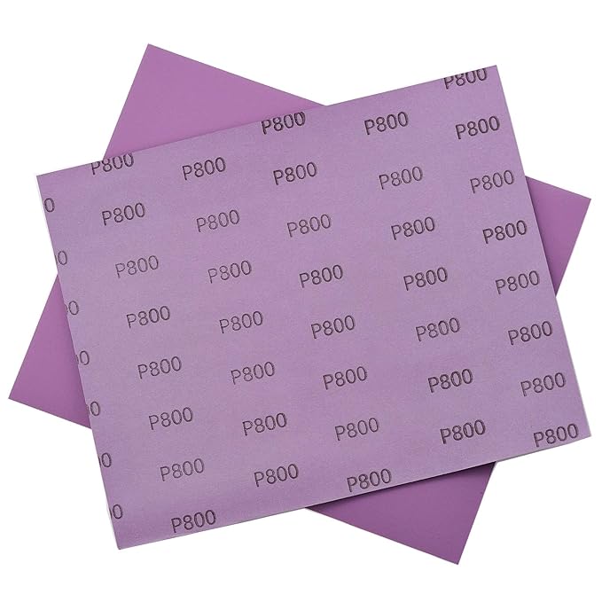 Sandpaper 15Pcs, 800 Grit Sandpaper, Wet Dry Sandpaper Sheets 9 X 11 Inch, White Fused Alumina Abrasive, Fine Sander Paper for Wood Furniture Finishing, Metal Sanding, Automotive Polishing