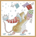CROSSDECOR Stamped Cross Stitch Kits 11CT 9.5X9.5 inch Pre-Printed Cross-Stitching Starter Patterns for Beginner Kids or Adults, Embroidery Needlepoint Kits