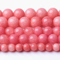 10MM Pink Rhodonite Jade Chalcedony Beads Natural Gemstone Beads Round Loose Beads for Jewelry and Bracelets Making 72pcs 2 Strands 32"