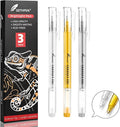 0.8mm Extra Fine Point 3 Colors Gel Pen Set White,Gold and Silver Gel Ink Pens for Artists Drawing on Black Paper, Sketching, Bullet Journaling & Holiday Crafts