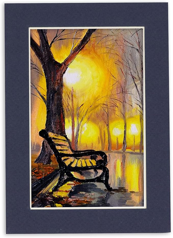 6x8 Mat for 8x10 Frame - Precut Mat Board Acid-Free Show Kit with Backing Board, and Clear Bags Navy 6x8 Photo Matte Made to Fit a 8x10 Picture Frame Matboard for Framing, Pack of 1 Mat