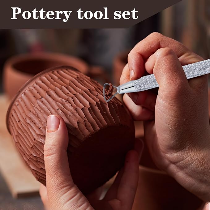 6Pcs Clay Tools Pottery Tools Clay Sculpting Tools Mini Ribbon Cutter Metal Tools Set Carving Art Polymer Clay Tools