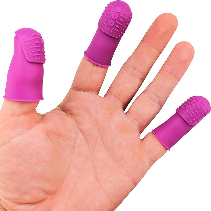 Modern Thimbles | THIK-Grip Series | Small (1) - Medium (1) - Large (1) | Including Flat Head Non-Melting Iron-Over Sewing Pins - 100 Pack - 1.5" Length