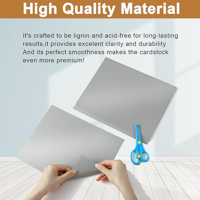 40 Sheets Silver Shimmer Cardstock 8.5 x 11 Metallic Paper, 75lb Thick Card Stock Cutting Paper for Greeting Cards, Card Making, Business Cards, Invitations, Scrapbooking