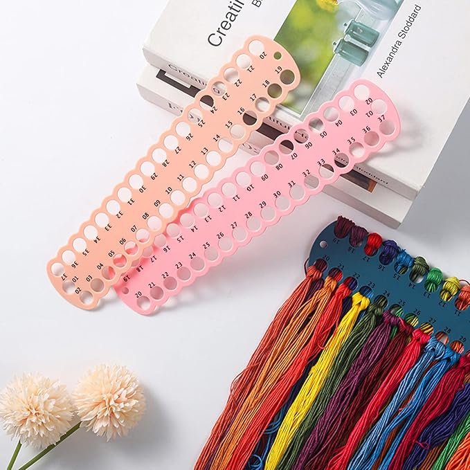 6 pcs Embroidery Floss Organizer,6 Color Plastic Floss Bobbin, Cross Stitch Thread Holder Storage Tool,Floss Organizer Embroidery Shelf (Multicolor)